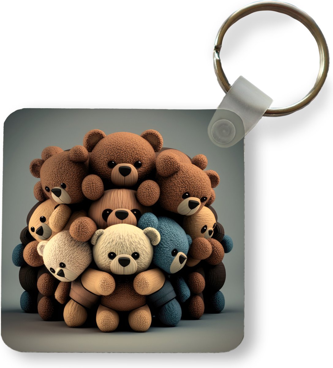Sleutelhanger - Uitdeelcadeautjes - Teddybeer - Knuffel - Bruin - Design - Jongens - Meisjes - Plastic