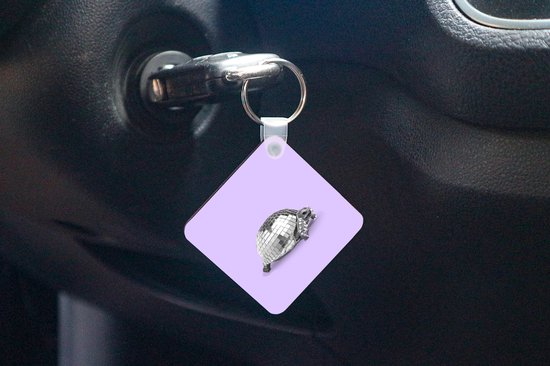 Porte-clés - Distribution de cadeaux - Tortue - Boule à facette - Disco - Animal - Violet - Plastique
