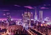 Fotobehang - Vlies Behang - Uitzicht op Warschau Stad - 416 x 254 cm