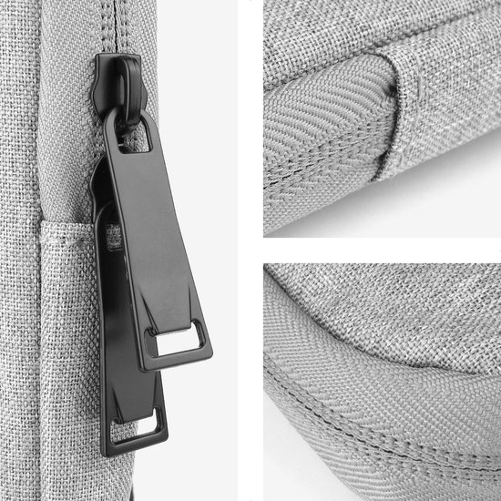 Housse pour ordinateur portable 13 pouces - Housse pour ordinateur portable adaptée au MacBook Pro 14 pouces - Housse pour tablette - avec pochette organiseur de câbles - Grijs