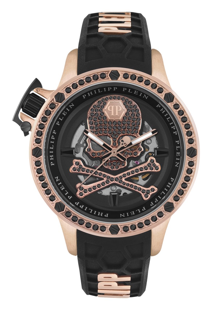 Philipp Plein Plein Rich PWUAA0323 Horloge - Siliconen - Zwart - Ø 46 mm