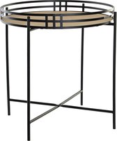 Bijzettafel rond metaal/MDF zwart 45 x 47 cm - Home Deco meubels en tafels