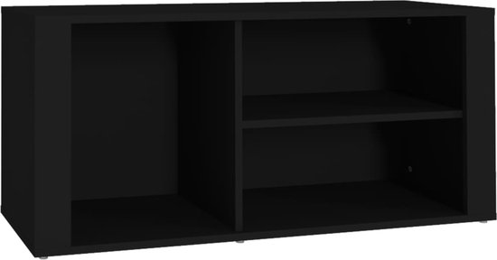 vidaXL - Schoenenkast - 100x35x45 - cm - bewerkt - hout - zwart