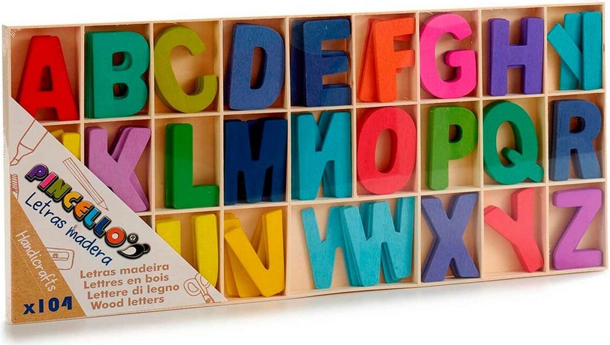 Hobby Letters Houten knutselen/hobby letters - Set van 104x stuks - alfabet letters ...
