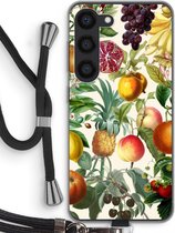 Case Company® - Hoesje met koord geschikt voor Samsung Galaxy S23 hoesje met Koord - Classic Flora - Telefoonhoesje met Zwart Koord - Bescherming aan alle Kanten en Over de Schermrand