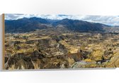WallClassics - Hout - Uitzicht over Bergen in Peru - 100x50 cm - 9 mm dik - Foto op Hout (Met Ophangsysteem)