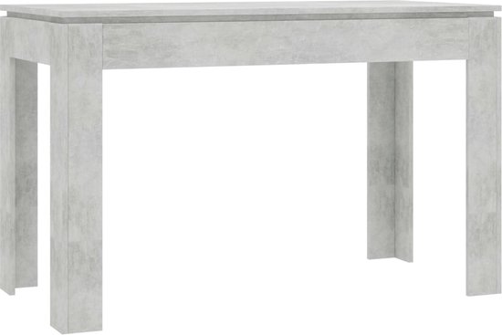 vidaXL - Eettafel - 120x60x76 - cm - bewerkt - hout - betongrijs