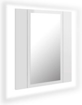 vidaXL Meuble de salle de bain avec miroir et LED 40 x 12 x 45 cm Blanc brillant