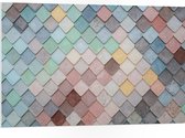 PVC Schuimplaat- Wand met Driehoekvormige Textuur in Verschillende Kleuren - 105x70 cm Foto op PVC Schuimplaat
