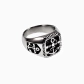 Chevalière Homme - Anker Design - Acier Argent - Ring avec Ancrages