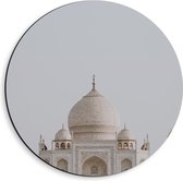 Dibond Muurcirkel - Taj Mahal - India - 40x40 cm Foto op Aluminium Muurcirkel (met ophangsysteem)