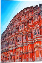 Acrylglas - Rood Kasteel Hawa Mahal - India - 60x90 cm Foto op Acrylglas (Wanddecoratie op Acrylaat)