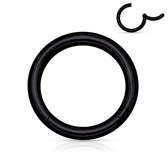 Piercing ring high quality zwart 1.2 x 8 mm