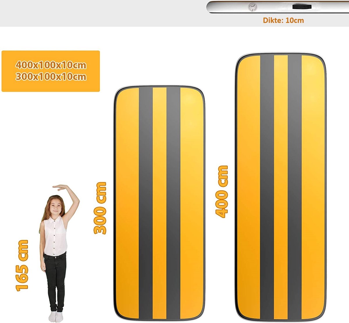Air Turn Track Mat 2m 3m 4m 5m 10/20cm dikte gymnastiek matten opblaasbare gymnastiekmat antislip sportmat voor thuis/training/tumbling/yoga/outdoor/ fitness (roze, 2m15