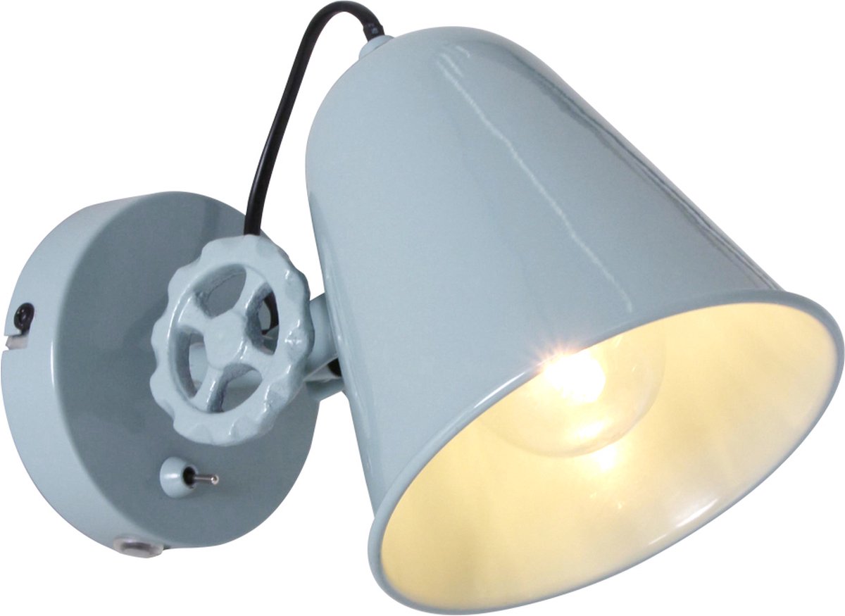 Wandlamp Dolphin met aan/uit schakelaar | 1 lichts | groen | metaal | Ø 13 cm | eetkamer / woonkamer lamp | modern / stoer / industrieel design