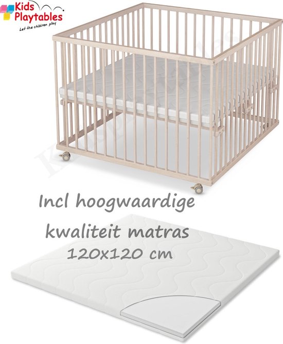 SÄMANN® Baby Box Premium 120x120 Naturel met matras en in hoogte  Verstelbare Bodem |... | bol.com