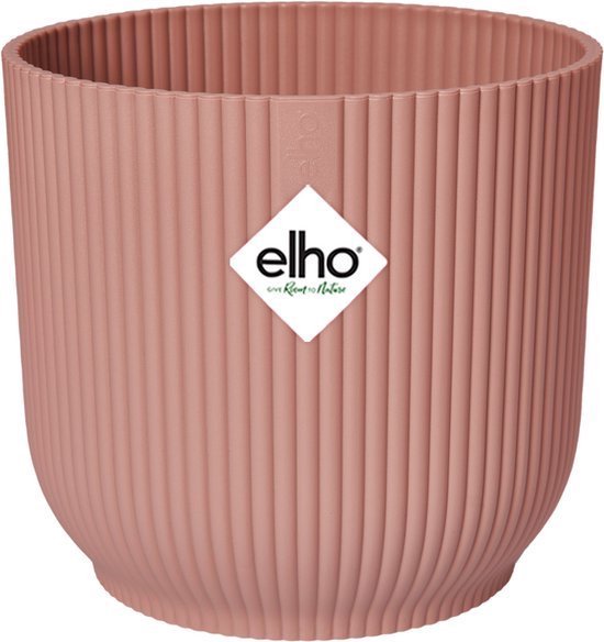 Elho Vibes Fold Rond 30 - Bloempot voor Binnen - 100% Gerecycled Plastic - Ø 29.5 x H 27.2 cm - Delicaat roze