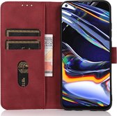 KHAZNEH Google Pixel 7a Hoesje Retro Wallet Book Case Rood