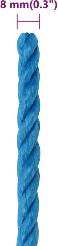 vidaXL - Corde de travail - 8 - mm - 250 - m - polypropylène - bleu