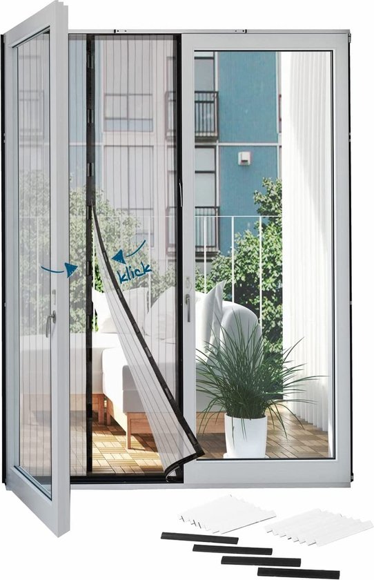 Moustiquaire magnétique Hoberg pour la porte, 100 x 210 cm, la hauteur peut  être... | bol.com