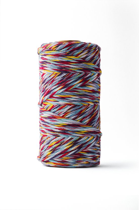 Corda Per Macramè LEDENT - 3mm X 120 Metri - Blu Marino - Cotone Riciclato Al 100% - Doppia Torsione - Progetti Fai-da-te - 5