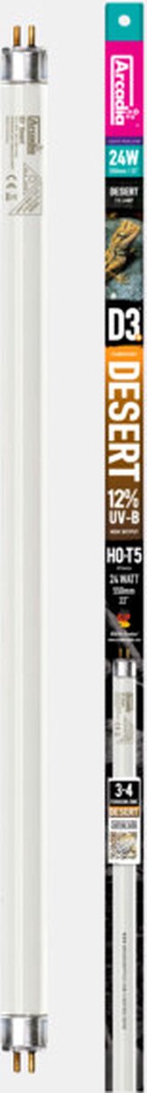Arcadia D3 + Desert T5 Lamp 12% UVB 560MM | 24 Watt