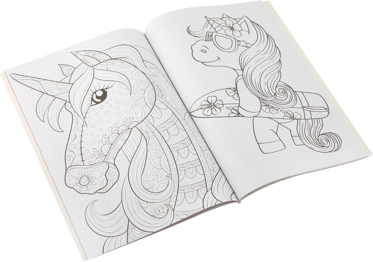 Grafix kleur- en activiteitenboek - Unicorn - A4 - 64 pagina's - Kleuren - Meisjes - Kleurboek - Kinderen - Cadeau - Activiteiten - Boek - Geschenk - Tekeningen - Doeboek - Inkleuren - Kleurplaat - Colouring Book - Kleurplezier - Opdrachten Boekje — afbeelding 2