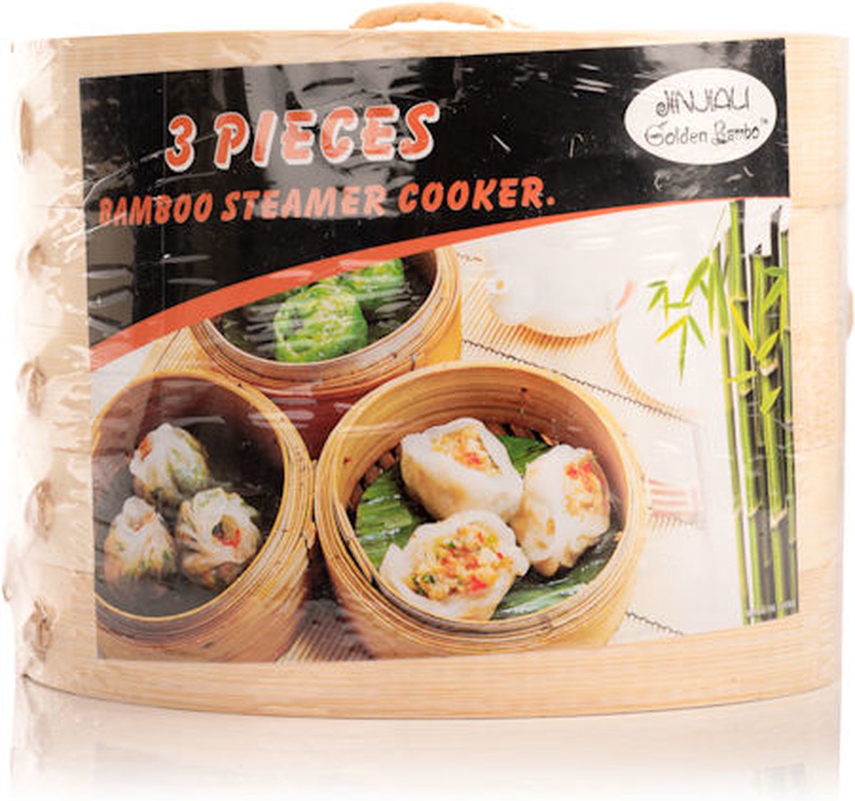 3 Delig Stoommandje met deksel - Ø18 Cm - Bamboe - Rijst Stoommanden - Stomer - Steamer Cooker - Dim Sum Stoomschaal — cadeau in Kookcadeaus - foto 4