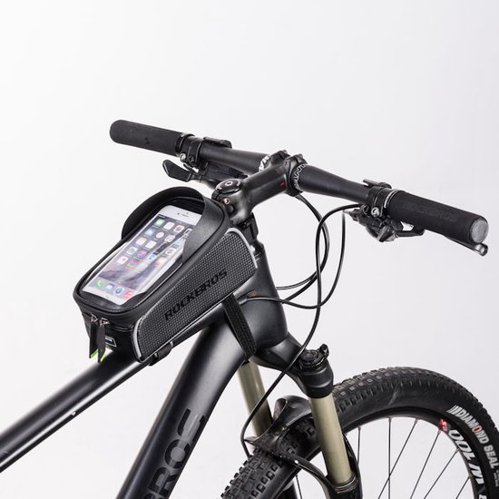 MKYRLX Sacoche de Guidon Vélo Étanche – Support Téléphone Jusqu'à 8, Sac de Rangement Avant pour Vélo Route, VTT, Électrique, Idéal Navigation & Cyclisme