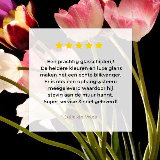 MuchoWow® Peinture sur Verre - Tulipes - Nature Morte - Fleurs - 150x100 cm - Peintures sur Verre Peintures - Photo sur Glas