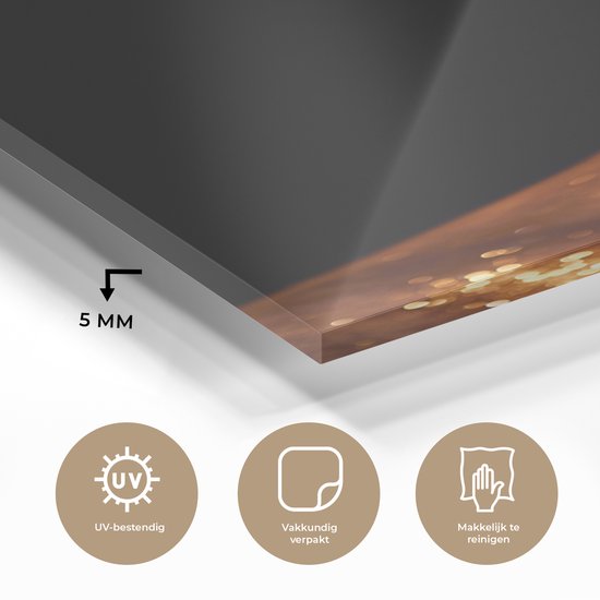 MuchoWow® Peinture sur Verre - Maquillage - Or - Femme - Luxe - Glitter - Art - 80x160 cm - Peintures sur Verre Peintures - Photo sur Glas