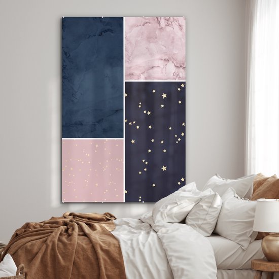 MuchoWow® Peinture sur verre 120x180 cm - Peinture sur verre acrylique - Marbre - Etoiles - Collage - Photo sur verre - Peintures