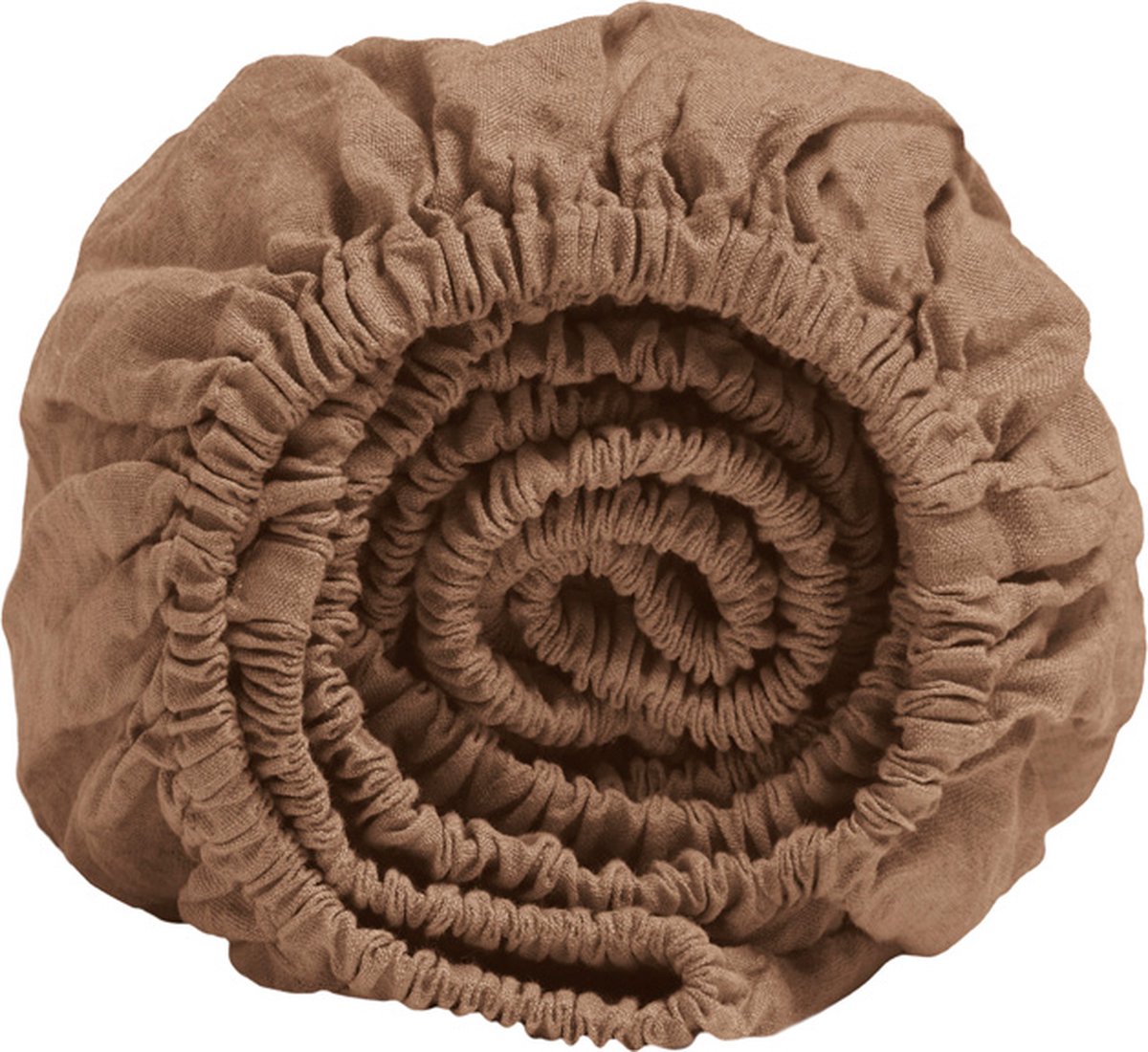 Yumeko hoeslaken gewassen linnen hazel 180x200x30 - Biologisch & ecologisch