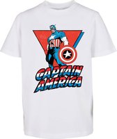 Mister Tee Captain America - Marvel Captain America Kinder T-shirt - Kids 110/116 - Wit