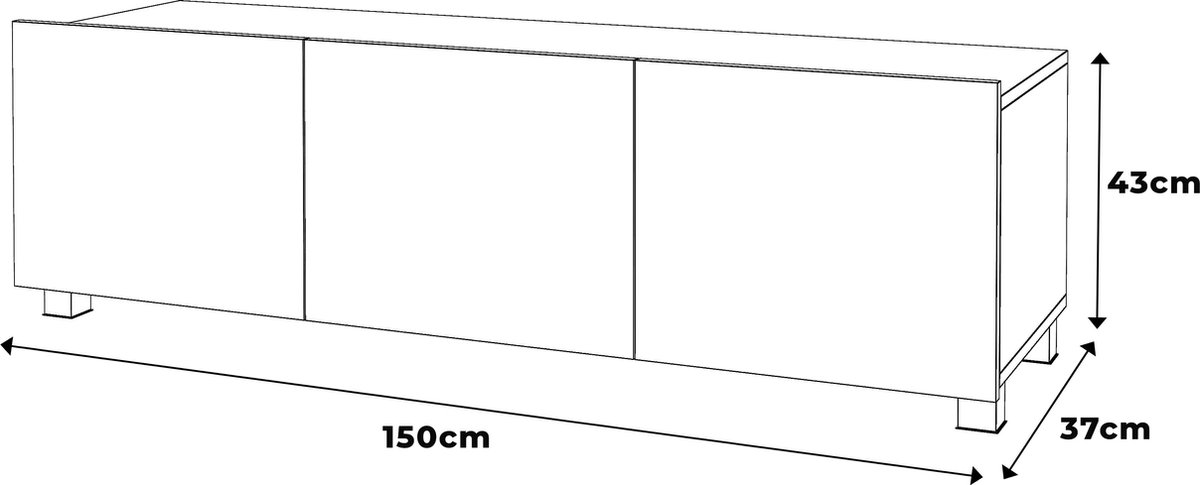 CALICOSY - Ladekast met 4 laden met noestige eik en antracietgrijs decor - L77,5 cm - Licht hout