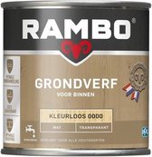 Rambo Grondverf Binnen Transparant Mat - Vochtregulerend - Optimale Dekking - Kleurloos - 0.75L