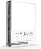 Papillon hoeslaken - katoen satijn - 160 x 200 - Wit