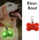Led verlicht botje met clip voor honden halsband (Rood)