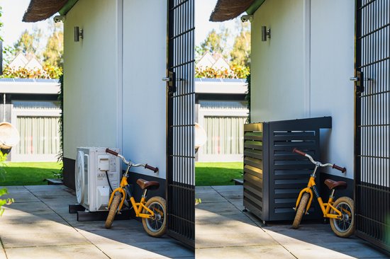 Omkasting / ombouw voor de buitenunit van uw warmtepomp van aluminium