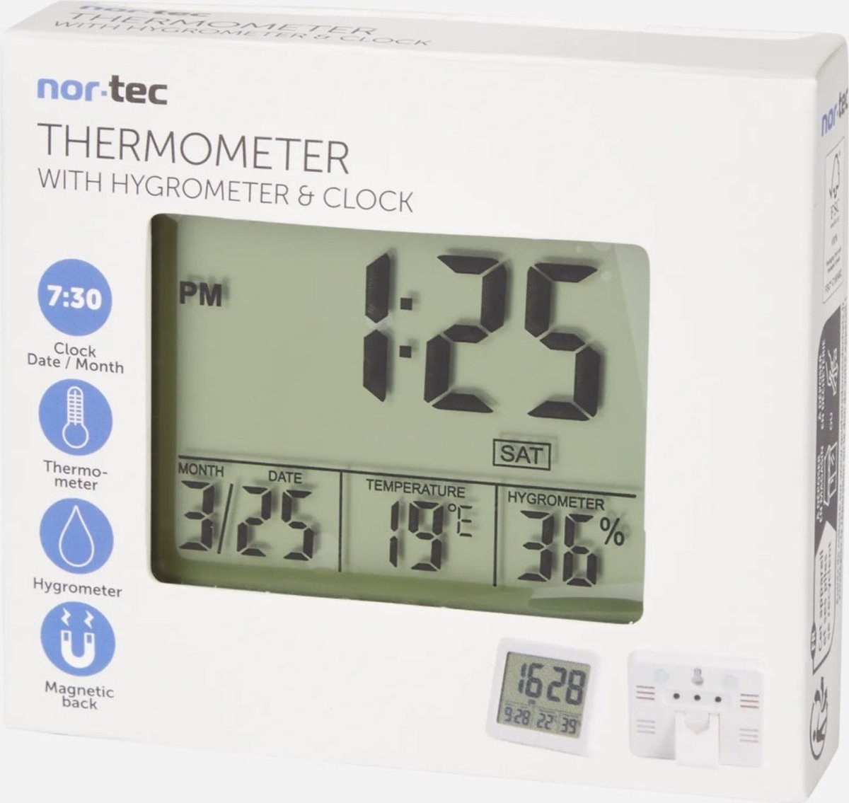 Nor Tec - Thermomètre - Thermomètre d'intérieur - Thermomètre avec Klok -  Klok 