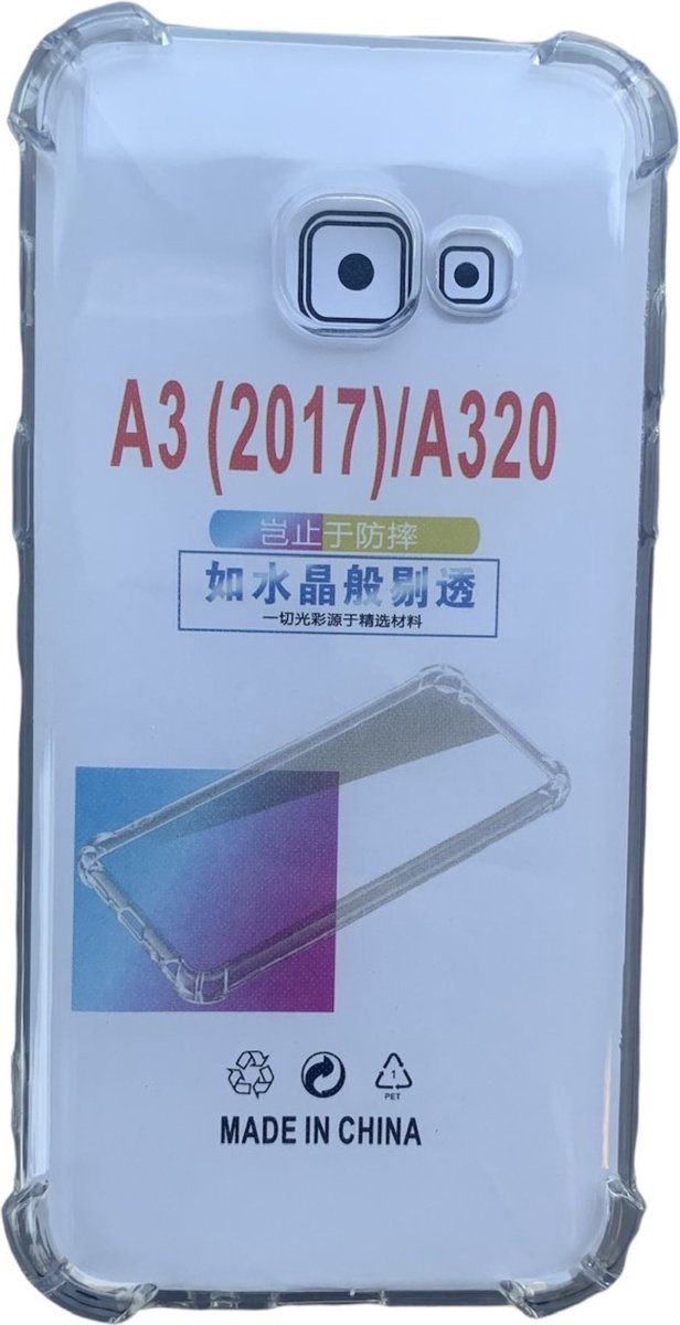 Hoesje Geschikt voor Samsung Galaxy A3 2017 Anti Shock silicone back cover/Transparant hoesje