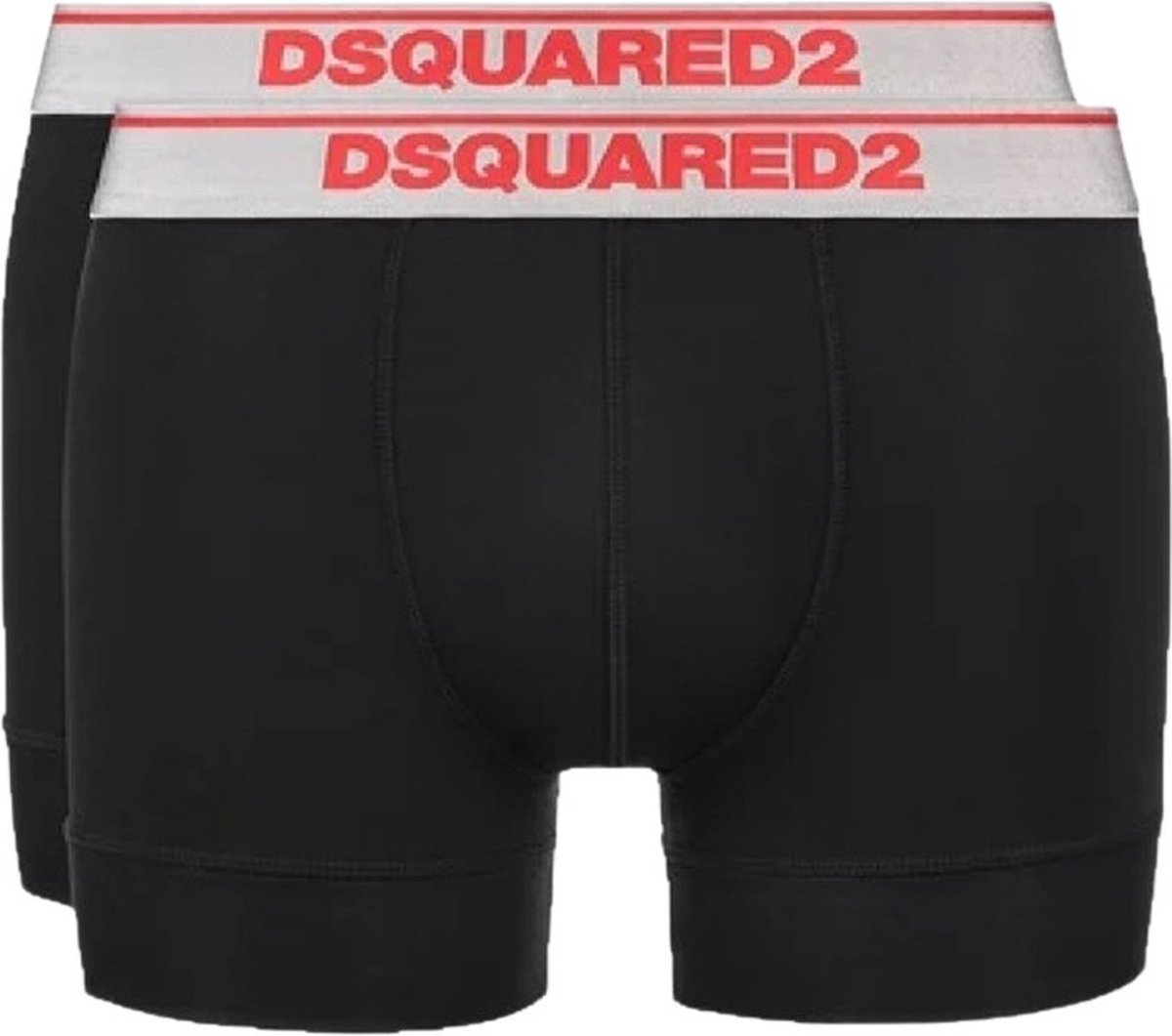 Dsquared2 Trunk Boxershorts 2-Pack Zwart/Rood Heren - Maat: XL