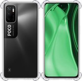 Hoes Geschikt voor Poco M3 Pro Hoesje Shock Proof Case Hoes Siliconen - Hoesje Geschikt voor Xiaomi Poco M3 Pro Hoes Cover Shockproof - Transparant