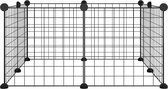 vidaXL - Huisdierenkooi - met - 8 - panelen - 35x35 - cm - staal - zwart