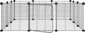 vidaXL Cage pour animal domestique avec porte 12 panneaux Acier Noir 35x35 cm