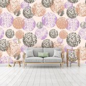 Fotobehang - Vlies Behang - Cirkels Mozaiek - 416 x 254 cm