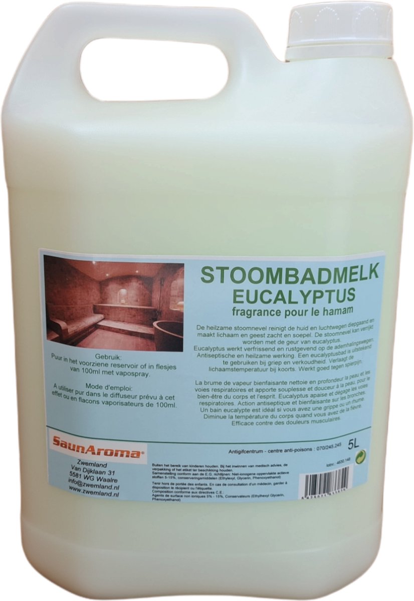 Sauna Stoombadmelk Eucalyptus 5 Liter