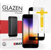 BMAX Screenprotector geschikt voor iPhone SE 2022 met applicator - Full Cover gehard glas - Tempered glas - Apple screenprotectors - Telefoonglaasje - Beschermglas - Glasplaatje - Screensaver - Screen protector - Case friendly - Zwart