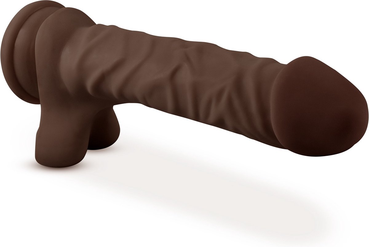 Goedkoopste Blush Dildo Love Toy Dr. Skin Plus 9 Inch Posable Dildo With Balls Chocolate Bruin