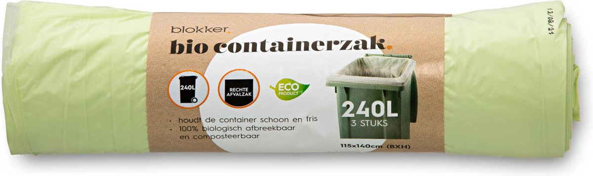Blokker Containerzak Bio - 240 Liter - Afvalzakken - 3 Stuks
